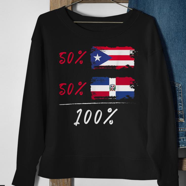 100 Per Cent For A Puerto Rico & Dominican Flag Sweatshirt Gifts for Old Women