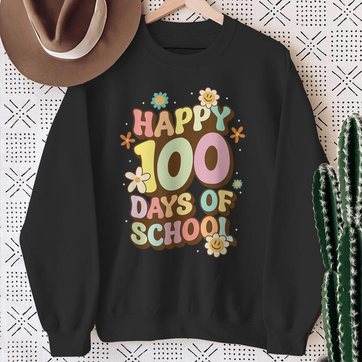 100Th Days Of School Happy 100 Days Of School Sweatshirt Gifts for Old Women
