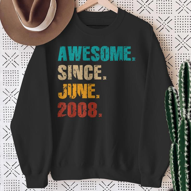 16 Year Old Vintage Awesome Since June 2008 16Th Birthday Sweatshirt Gifts for Old Women