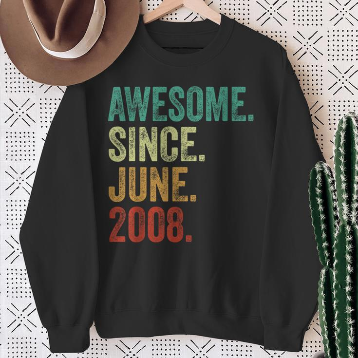 16 Years Old Awesome Since June 2008 16Th Birthday Sweatshirt Gifts for Old Women