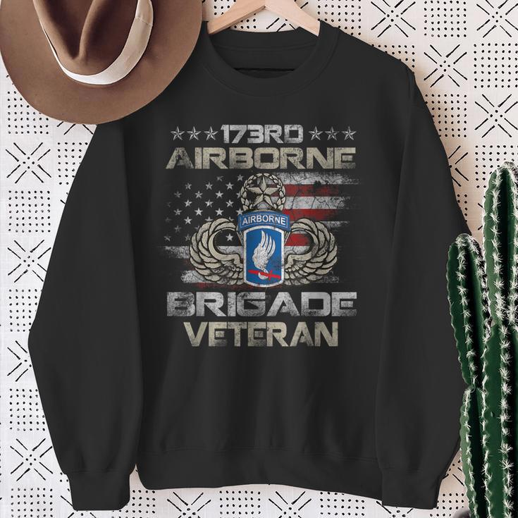 173Rd Airborne Brigade Veteran Flag Us Airborne Paratrooper Sweatshirt Gifts for Old Women