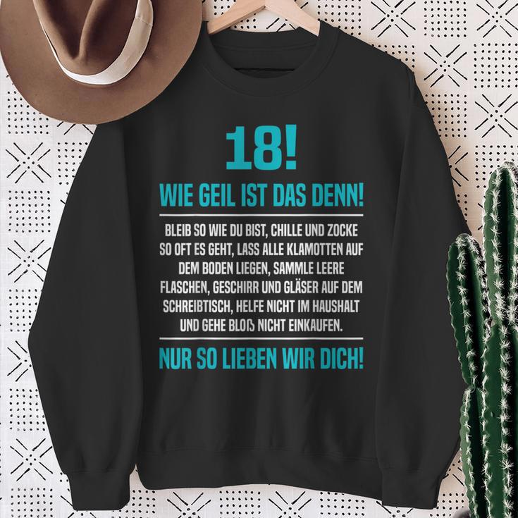 18 Son Wie Geil Ist Denn 18Th Birthday Sweatshirt Geschenke für alte Frauen