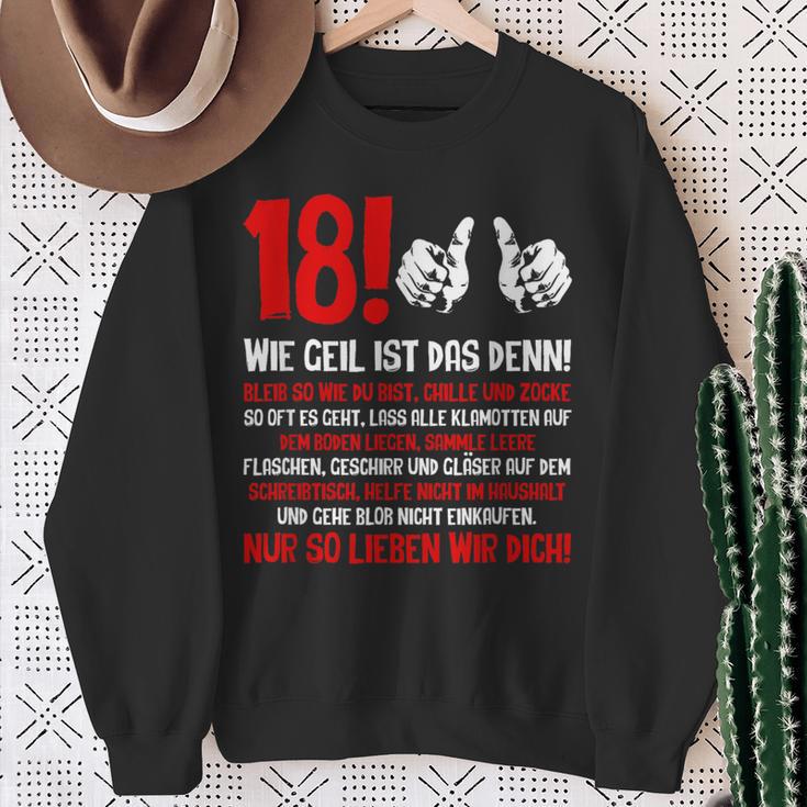 18 Weil Geil Ist Das Dennolljahrigkeit Geschenkkeidee Boy Sweatshirt Geschenke für alte Frauen