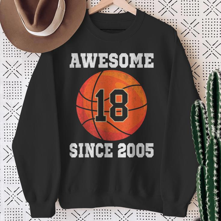 18Th Birthday Basketball Lover 18 Years Old Vintage Sports Sweatshirt Gifts for Old Women