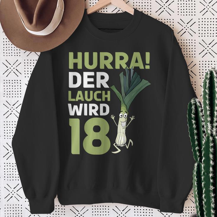 18Th Birthday Hurra Der Lauch Wird 18 Sweatshirt Geschenke für alte Frauen