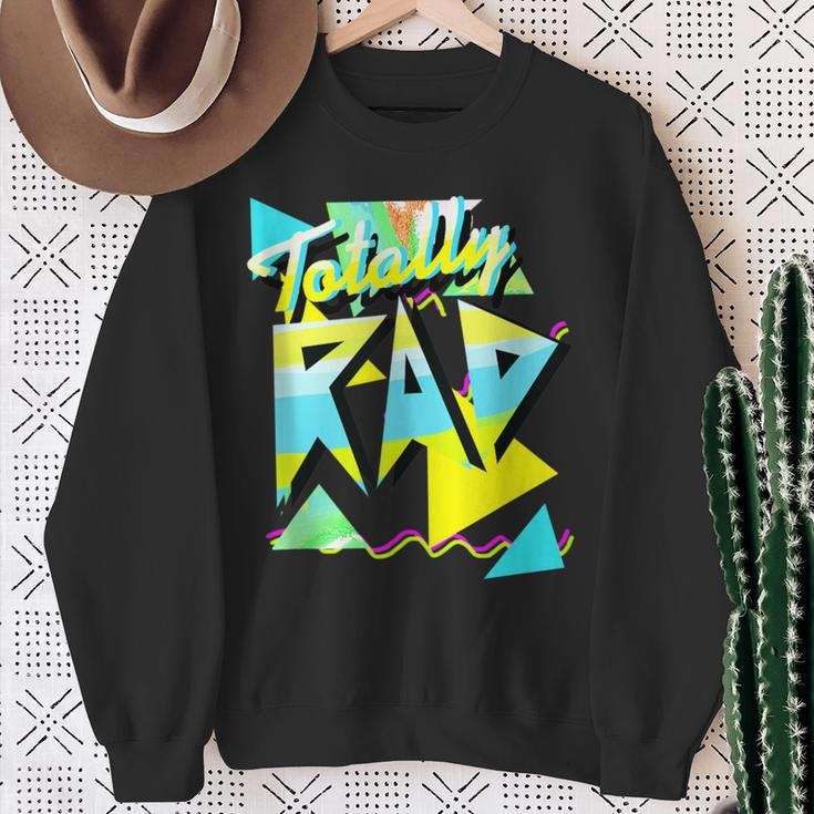 1980'S Totally Rad 80S Casual Hipster V1012 Aqua-Lemon-Ice Sweatshirt Gifts for Old Women