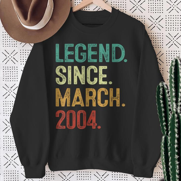 20 Years Old Legend Since March 2004 20Th Birthday Sweatshirt Gifts for Old Women