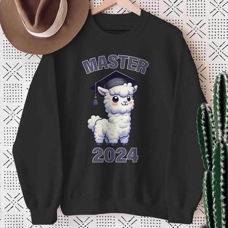 2024 Master Abschluss Studium Für Absolvent Masterabschluss Sweatshirt Geschenke für alte Frauen