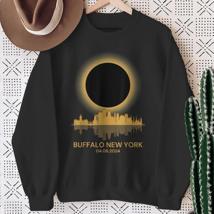 2024 Solar Eclipse Buffalo New York Souvenir Totality Sweatshirt Gifts for Old Women