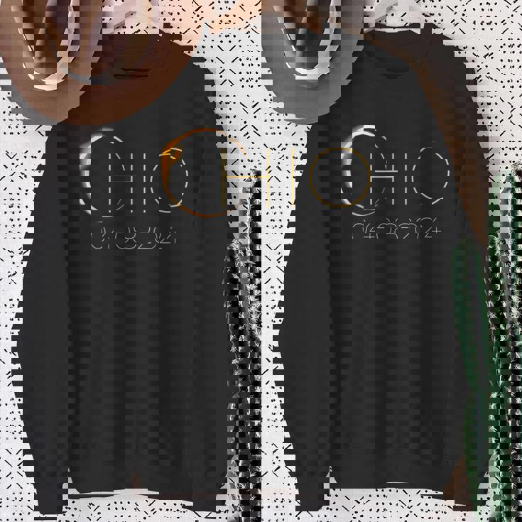 2024 Solar Eclipse Solar Eclipse 2024 State Ohio Total Sweatshirt Gifts for Old Women