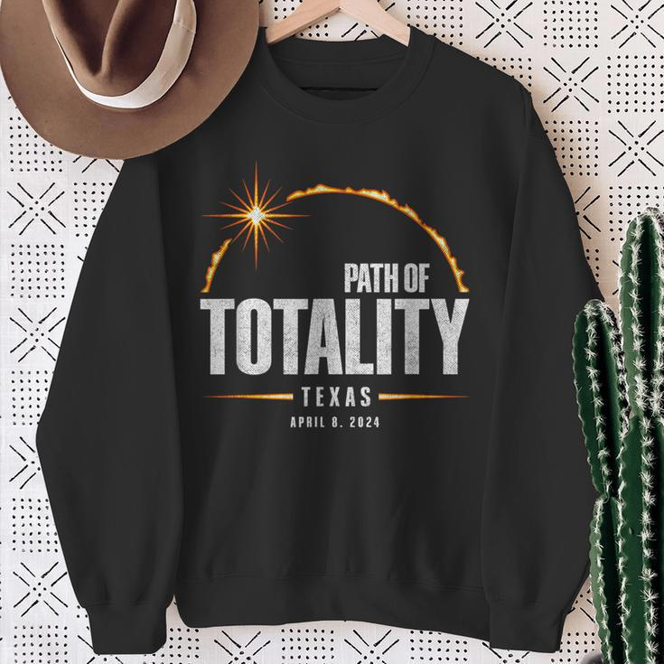 2024 Total Eclipse Path Of Totality Texas 2024 Sweatshirt Gifts for Old Women