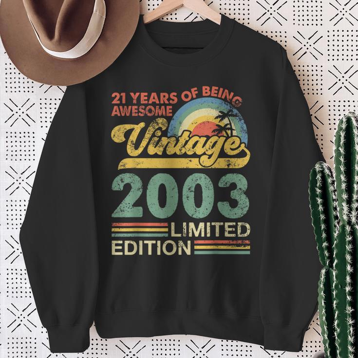 21St Birthday Born In 2003 21 Years Old Vintage 2003 Sweatshirt Gifts for Old Women