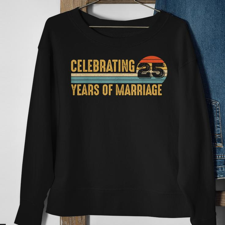 25 Years Marriage Married Couple 25Th Wedding Anniversary Sweatshirt Gifts for Old Women