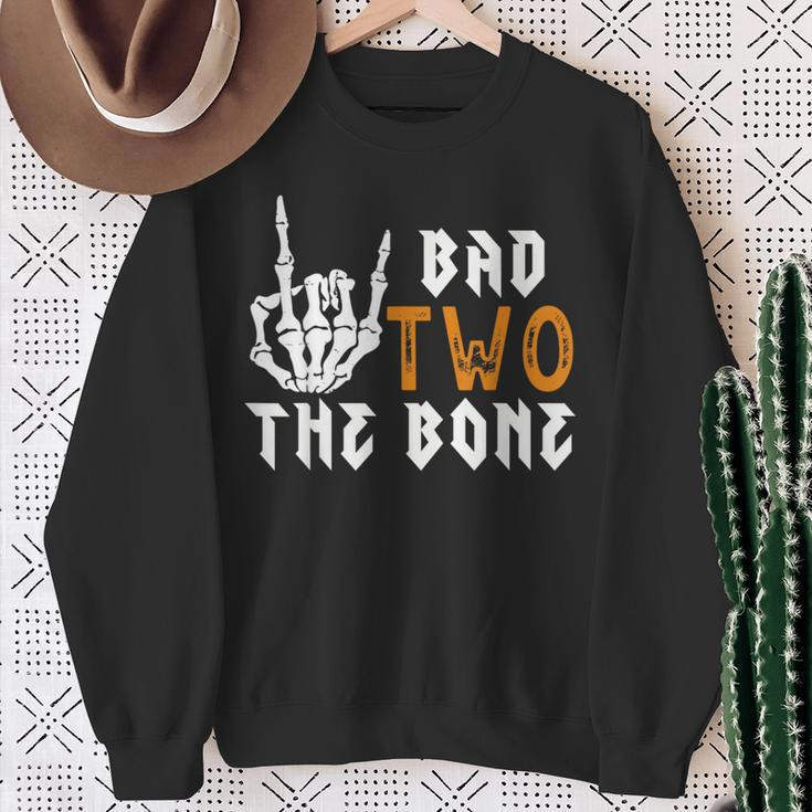 2Nd Bad Two The Bone- Bad Two The Bone Birthday 2 Years Old Sweatshirt Gifts for Old Women
