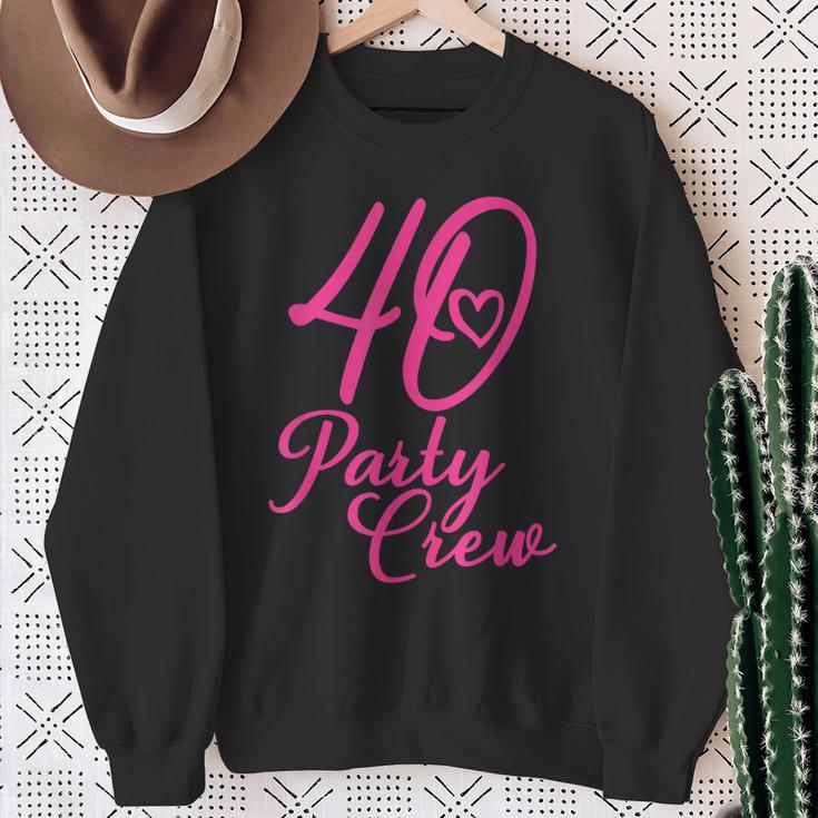 40 Party Crew Passende Gruppe Für Damen 40 Geburtstag Rosa Sweatshirt Geschenke für alte Frauen