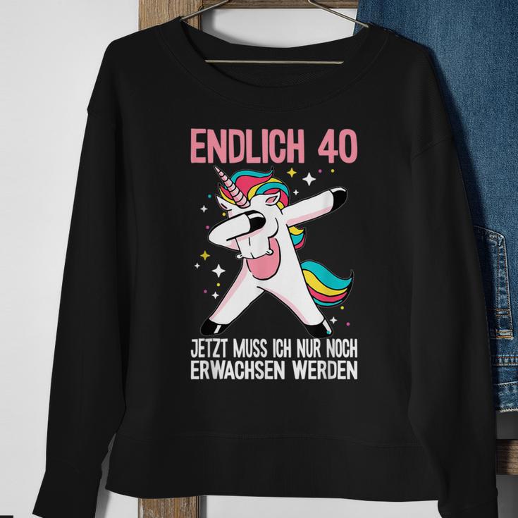 40Geburtstag 40 Jahre Einhorn Damen Herren Birthday Black S Sweatshirt Geschenke für alte Frauen