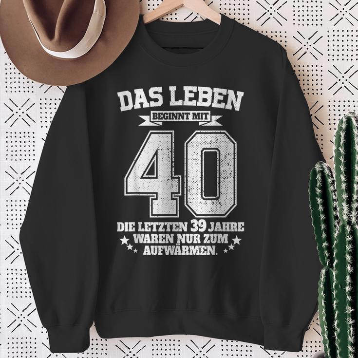 40Th Birthday Das Leben Beginnt Mit 40 Jahrenierzig Sweatshirt Geschenke für alte Frauen