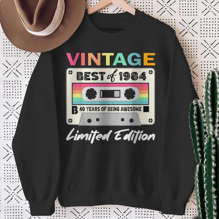 40Th Birthday Retro Cassette Best Of 1984 Sweatshirt Gifts for Old Women