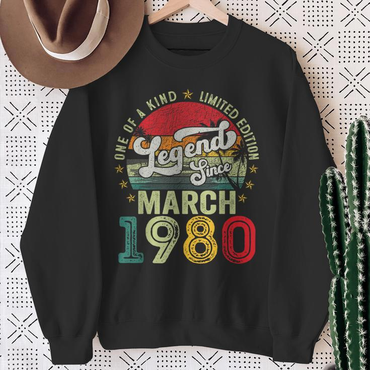 44 Years Old Legend Since March 1980 44Th Birthday Men Sweatshirt Gifts for Old Women