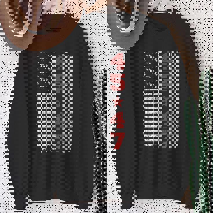 45 47 Trump Vintage Usa Flag 2024 President Election Politic Sweatshirt Gifts for Old Women