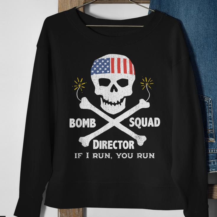 4Th Of July Fireworks Bomb Squad Director With Skull Sweatshirt Gifts for Old Women