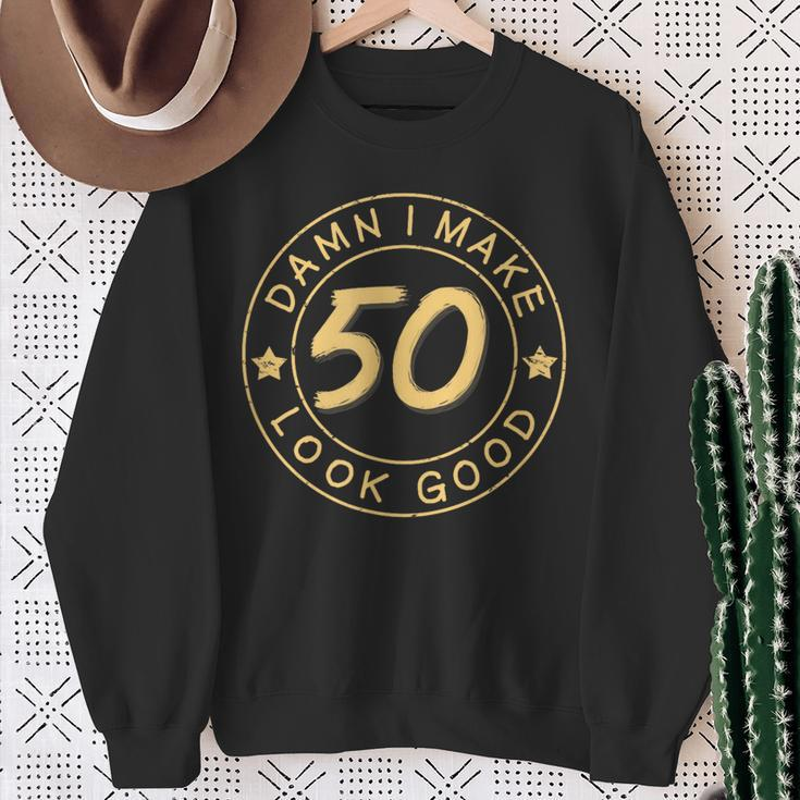 50Th Birthday 50 Years 1966 Damn I Make 50 Look GoodSweatshirt Gifts for Old Women