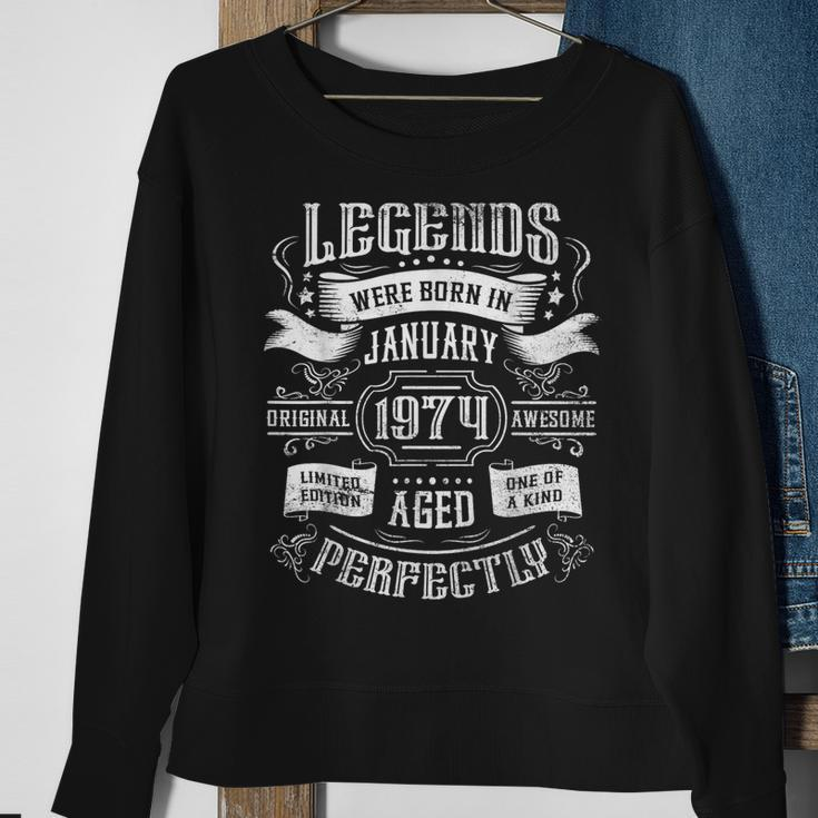 50Th Birthday Legends Were Born In January 1974 Sweatshirt Gifts for Old Women