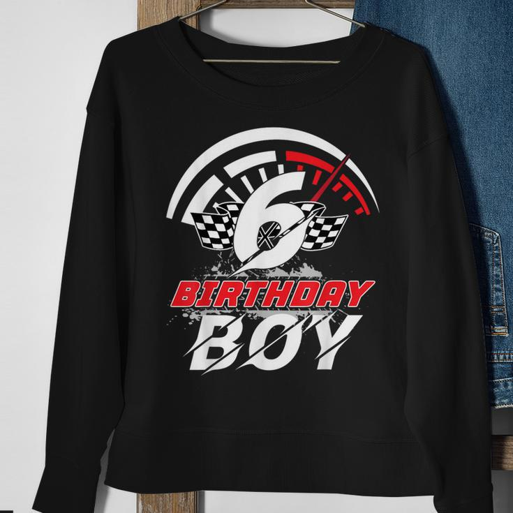6 Year Old Race Car 6Th Birthday Boy Party Racing Pit Crew Sweatshirt Gifts for Old Women