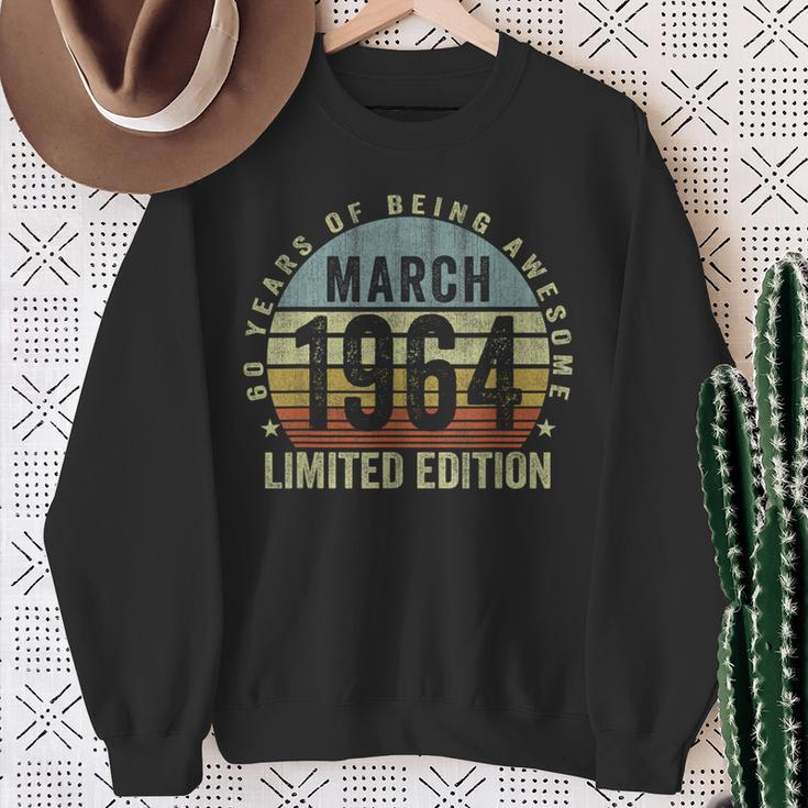 60 Years Old Vintage March 1964 60Th Birthday Retro Sweatshirt Gifts for Old Women