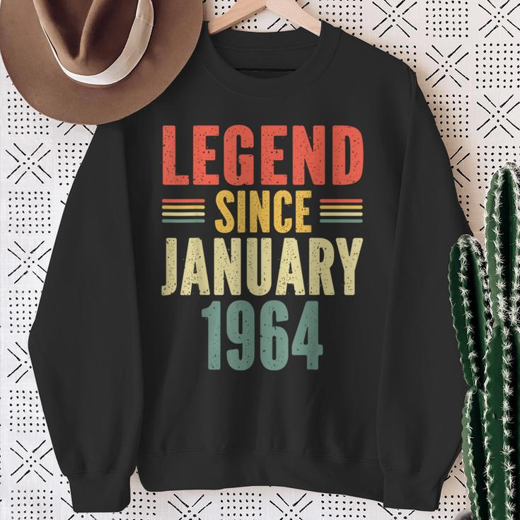 60Th Birthday Legend Since January 1964 60 Years Old Vintage Sweatshirt Gifts for Old Women