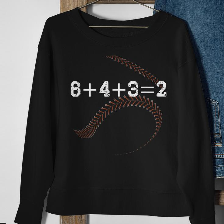 6432 643 Double Play Outs Baseball Player Coach Softball Sweatshirt Gifts for Old Women