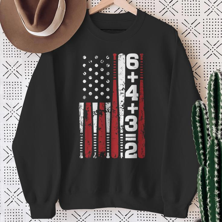6432 Baseball Bat American Flag Boy Youth Women Sweatshirt Gifts for Old Women