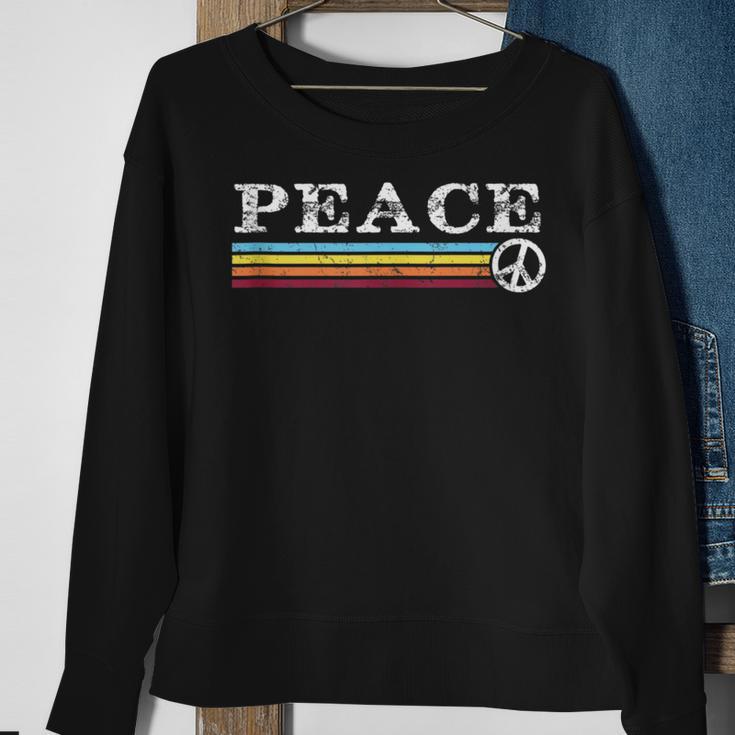 70'S Stripe Vintage Retro Peace Hippy Hippie Sweatshirt Gifts for Old Women