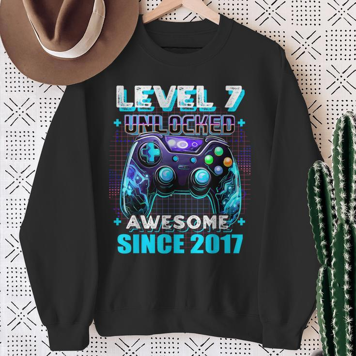 7Th Birthday Gamer 7 Years Old Bday Boy Seven Son Sweatshirt Gifts for Old Women
