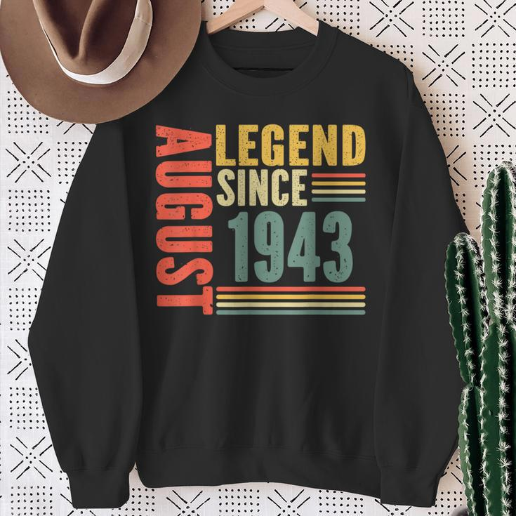 80Th Birthday Legend Since August 1943 80 Years Old Vintage Sweatshirt Gifts for Old Women