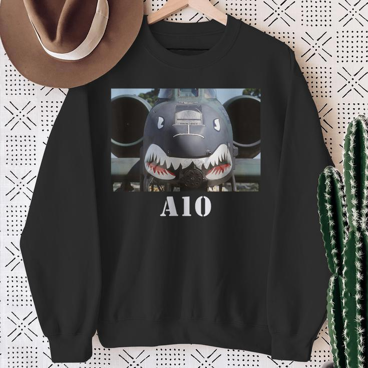 A10 Warthog Airplane Military Aviation Sweatshirt Gifts for Old Women