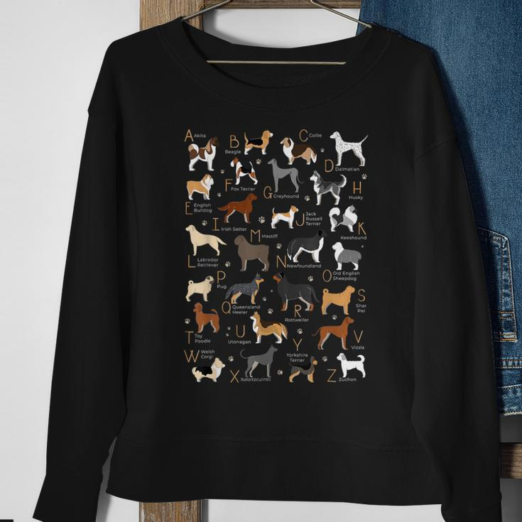 Abc Dog Breeds Identification A-Z Types Of Dogs Canine Sweatshirt Gifts for Old Women