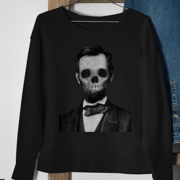 Abraham Lincoln America Dead Zombie Skull Sweatshirt Gifts for Old Women