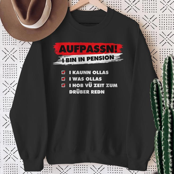Achtung Ich Bin In Pension Ich Weiß Alles Sweatshirt Geschenke für alte Frauen