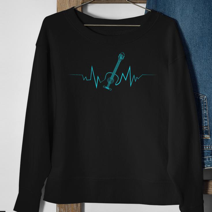 Acoustic Guitar Heartbeat Cool For Guitarists Sweatshirt Gifts for Old Women