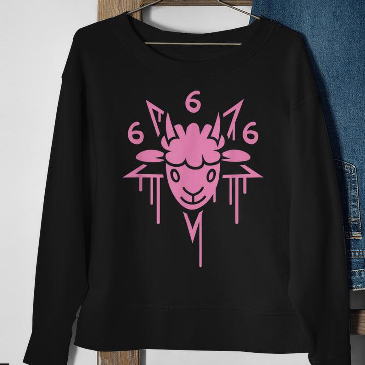 Adorable Satanic 666 Baphomet Pentagram Sweatshirt Gifts for Old Women