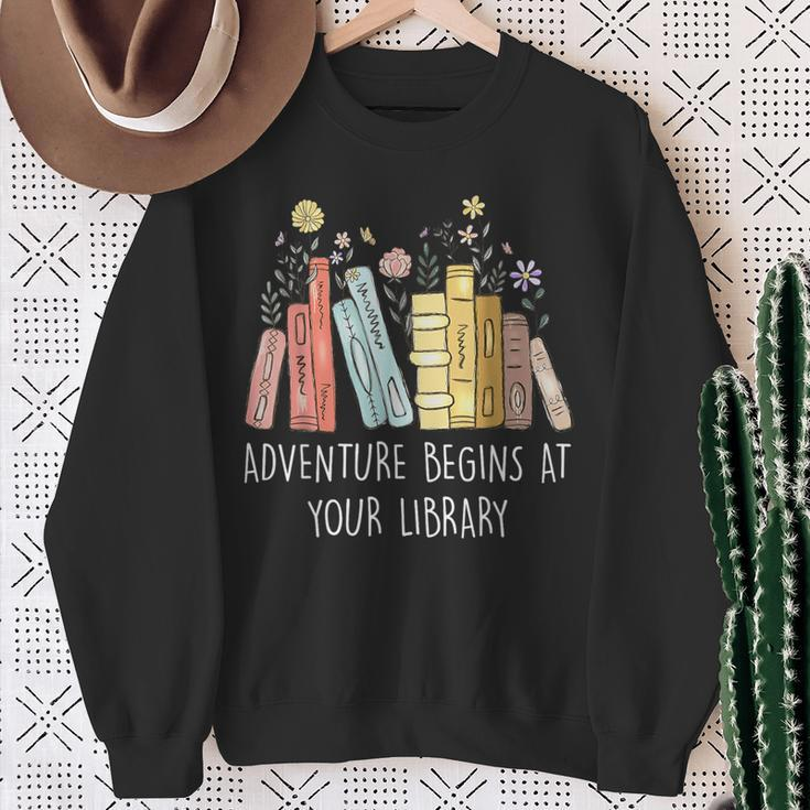 Adventure Begins At Your Library Summer Reading 2024 Books Sweatshirt Gifts for Old Women