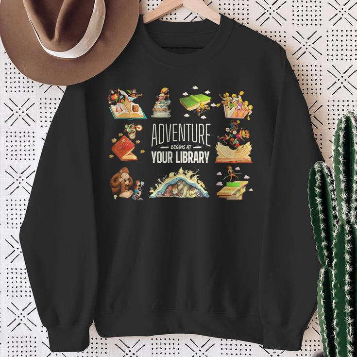 Adventure Begins At Your Library Summer Reading 2024 Sweatshirt Gifts for Old Women