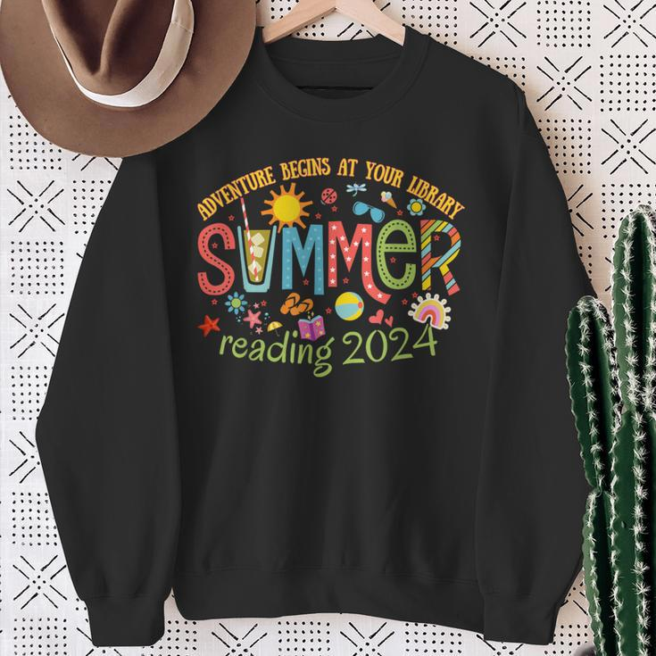 Adventure Begins At Your Library Summer Reading Program 2024 Sweatshirt Gifts for Old Women