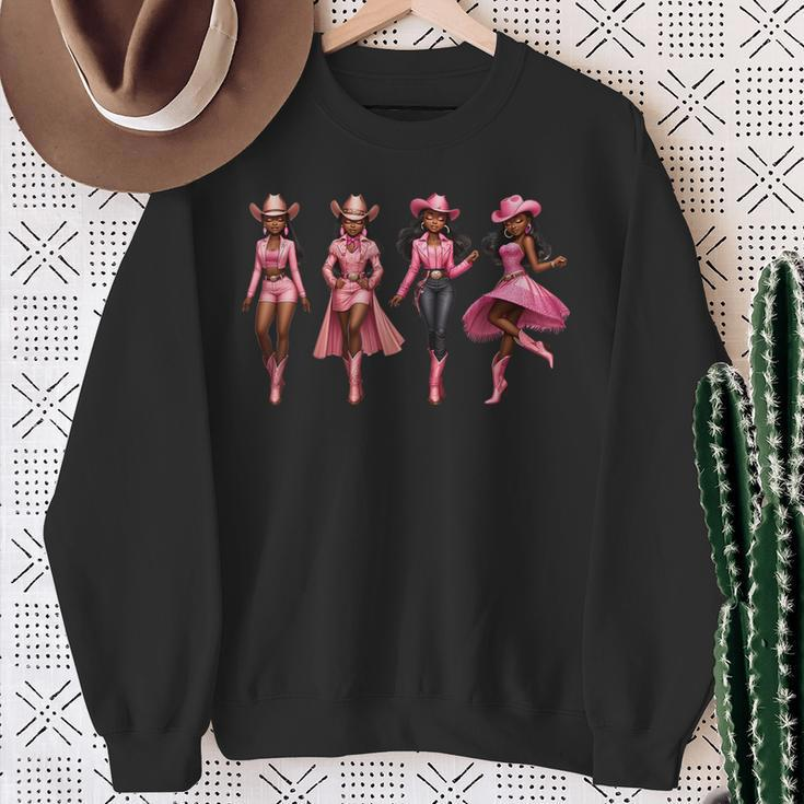 African American Black Cowgirls Western Country Rodeo Texas Sweatshirt Gifts for Old Women