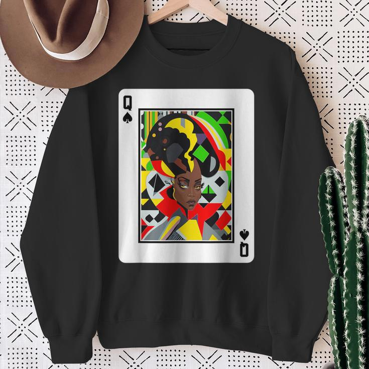 African Queen Card Melanin Black Pride Blm Junenth Sweatshirt Gifts for Old Women