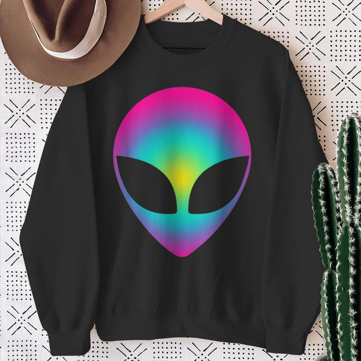 Alien Head Cool Party Club Tie Dye Sweatshirt Gifts for Old Women