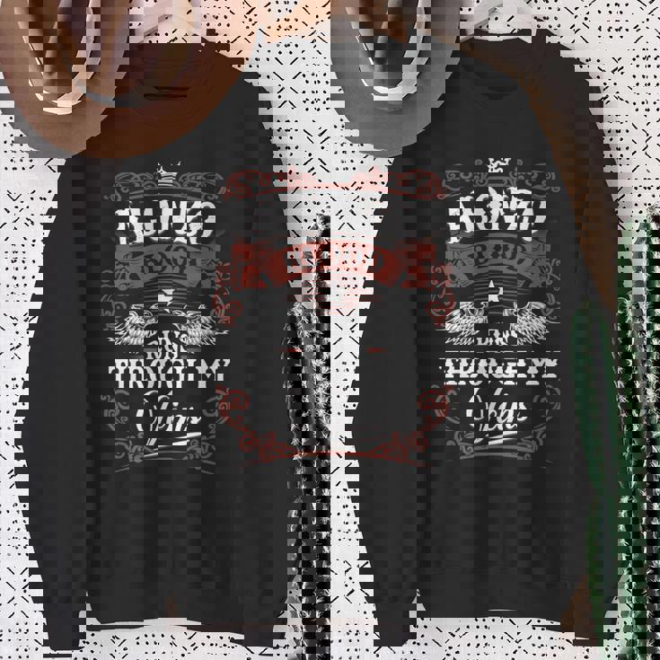 Alonzo Blood Runs Through My Veins Family Name Vintage Sweatshirt Gifts for Old Women