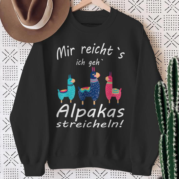 Alpaca And Lamas Mir Reichts Ich Geh Alpacas Strokes Sweatshirt Geschenke für alte Frauen
