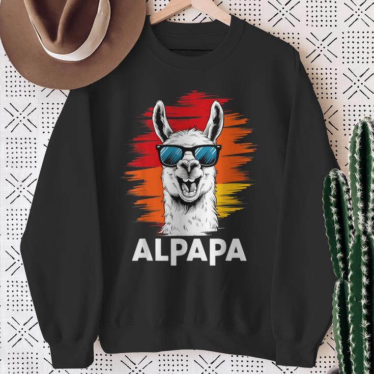 Alpapa Alpaka Lama Fan Liebhaber Dad Frischgebackenerater Sweatshirt Geschenke für alte Frauen